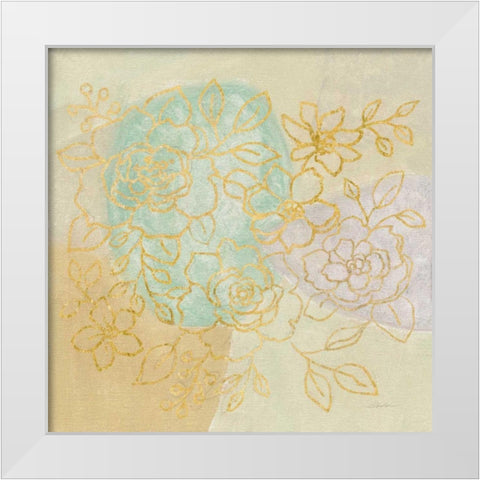 Mid Mod Sophisticated Floral I White Modern Wood Framed Art Print by Vassileva, Silvia