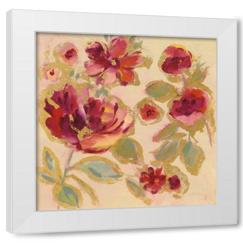 Gilded Loose Floral I White Modern Wood Framed Art Print by Vassileva, Silvia