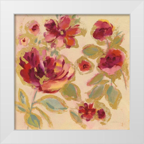 Gilded Loose Floral I White Modern Wood Framed Art Print by Vassileva, Silvia