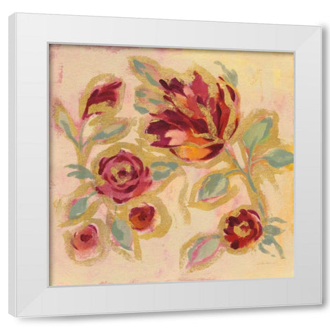 Gilded Loose Floral II White Modern Wood Framed Art Print by Vassileva, Silvia