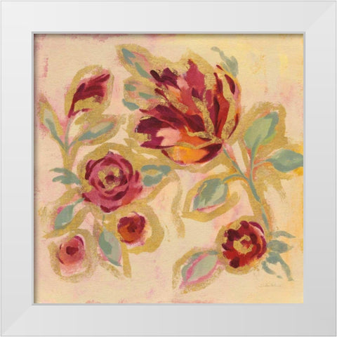 Gilded Loose Floral II White Modern Wood Framed Art Print by Vassileva, Silvia