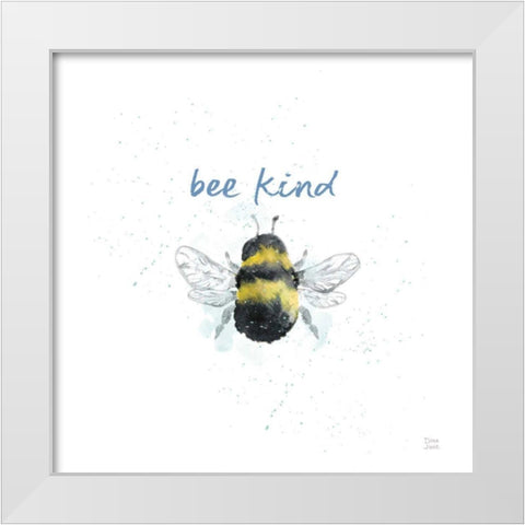 Bee Harmony VII White White Modern Wood Framed Art Print by June, Dina