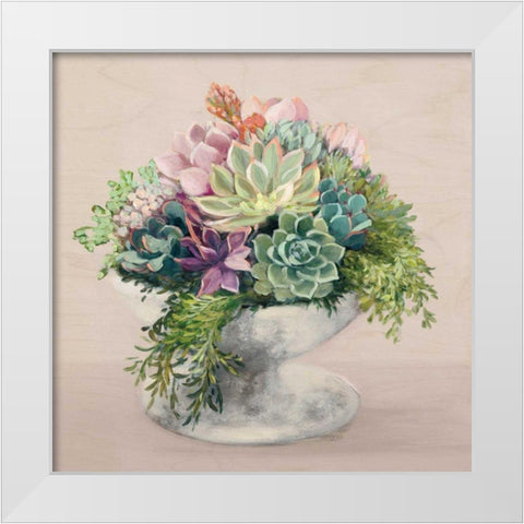 Festive Succulents II Blush White Modern Wood Framed Art Print by Purinton, Julia
