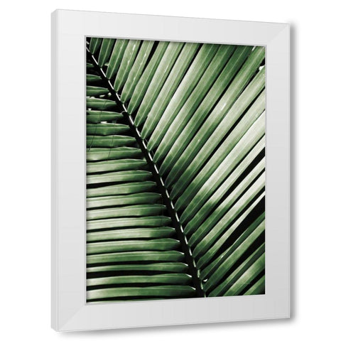 Palm Frond I Green White Modern Wood Framed Art Print by Van Swearingen, Debra