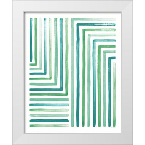 Sea Glass Sunset III White Modern Wood Framed Art Print by Marshall, Laura