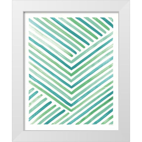 Sea Glass Sunset IV White Modern Wood Framed Art Print by Marshall, Laura