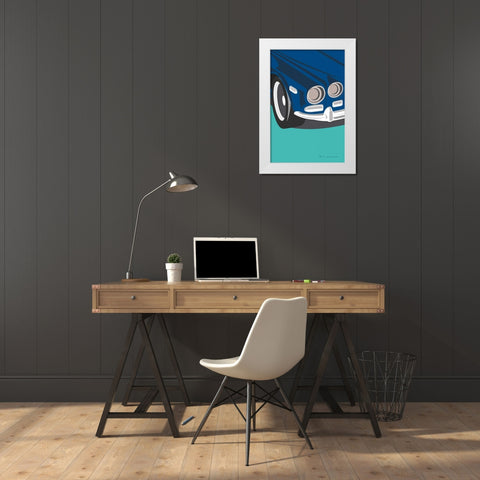 Vintage Car I White Modern Wood Framed Art Print by Escalante, Omar