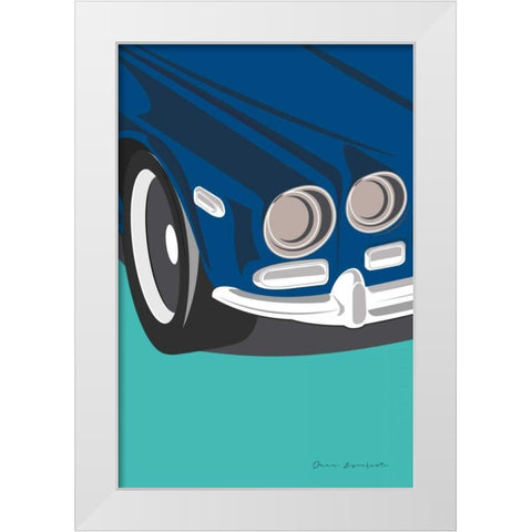 Vintage Car I White Modern Wood Framed Art Print by Escalante, Omar