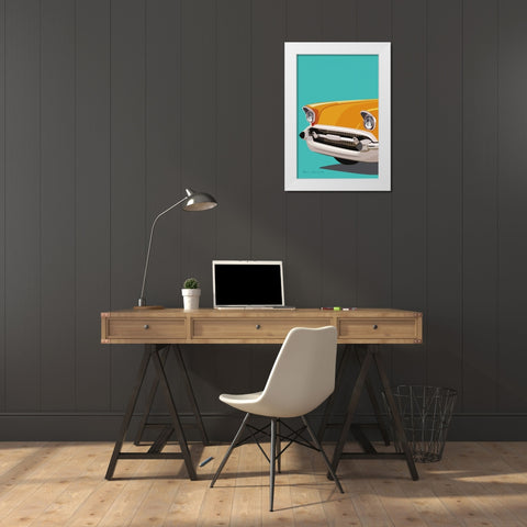 Vintage Car II White Modern Wood Framed Art Print by Escalante, Omar