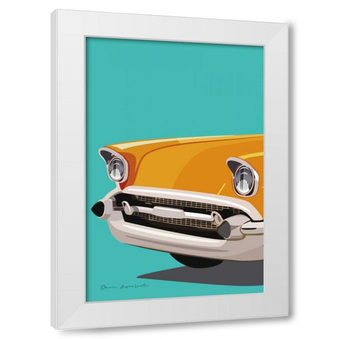 Vintage Car II White Modern Wood Framed Art Print by Escalante, Omar