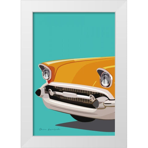 Vintage Car II White Modern Wood Framed Art Print by Escalante, Omar