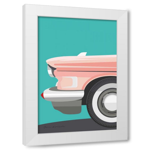 Vintage Car III White Modern Wood Framed Art Print by Escalante, Omar