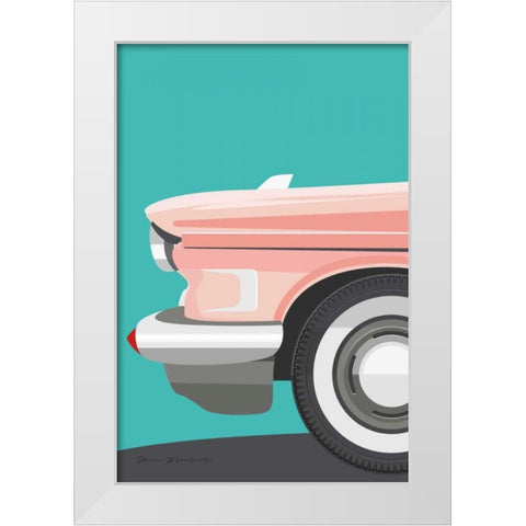 Vintage Car III White Modern Wood Framed Art Print by Escalante, Omar