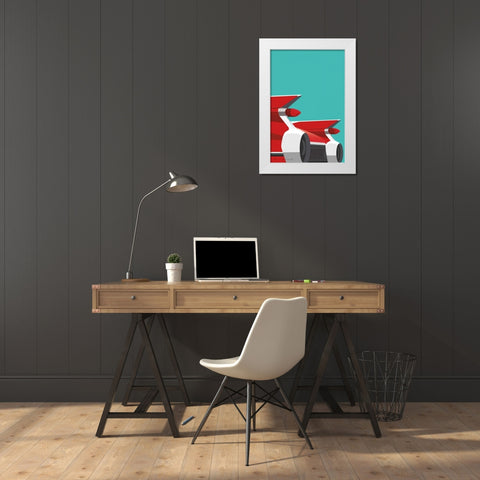 Vintage Car IV White Modern Wood Framed Art Print by Escalante, Omar