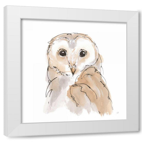 Barn Owl II White Modern Wood Framed Art Print by Paschke, Chris