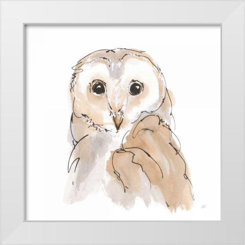Barn Owl II White Modern Wood Framed Art Print by Paschke, Chris