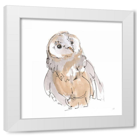 Barn Owl V White Modern Wood Framed Art Print by Paschke, Chris