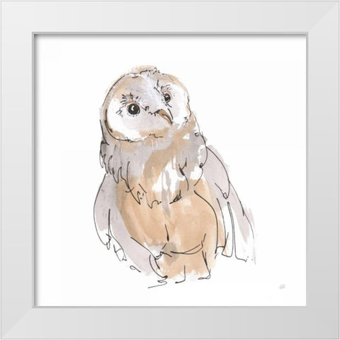 Barn Owl V White Modern Wood Framed Art Print by Paschke, Chris