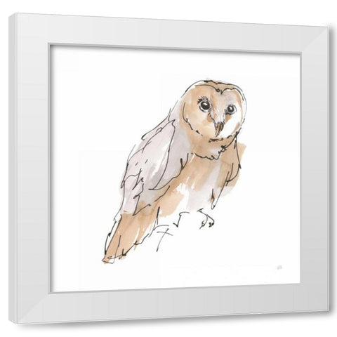 Barn Owl VI White Modern Wood Framed Art Print by Paschke, Chris