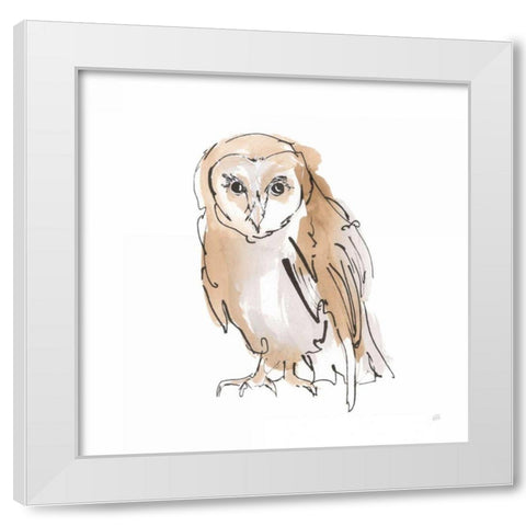 Barn Owl VII White Modern Wood Framed Art Print by Paschke, Chris