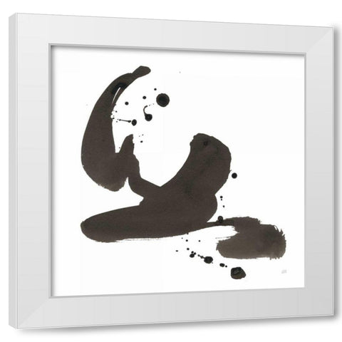 Ink Drops I White Modern Wood Framed Art Print by Paschke, Chris