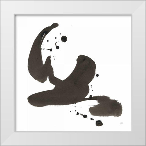Ink Drops I White Modern Wood Framed Art Print by Paschke, Chris