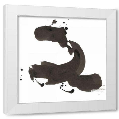 Ink Drops II White Modern Wood Framed Art Print by Paschke, Chris
