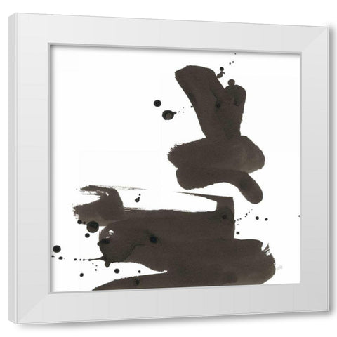 Ink Drops III White Modern Wood Framed Art Print by Paschke, Chris
