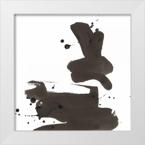 Ink Drops III White Modern Wood Framed Art Print by Paschke, Chris