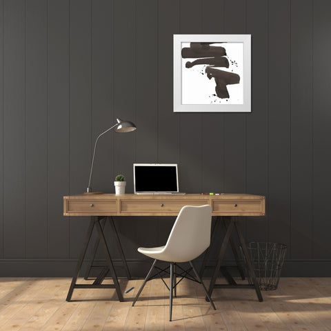 Ink Drops IV White Modern Wood Framed Art Print by Paschke, Chris
