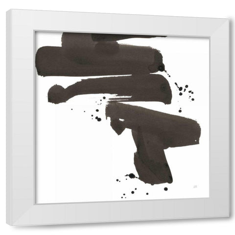 Ink Drops IV White Modern Wood Framed Art Print by Paschke, Chris