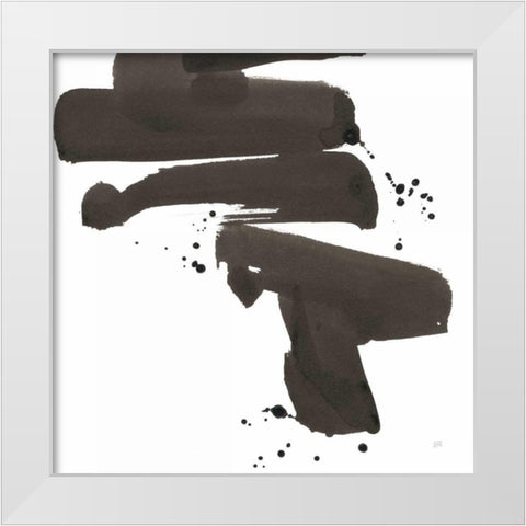 Ink Drops IV White Modern Wood Framed Art Print by Paschke, Chris