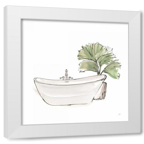 Neutral Tub I White Modern Wood Framed Art Print by Paschke, Chris