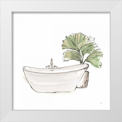 Neutral Tub I White Modern Wood Framed Art Print by Paschke, Chris