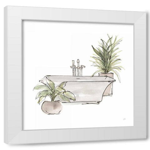 Neutral Tub II White Modern Wood Framed Art Print by Paschke, Chris