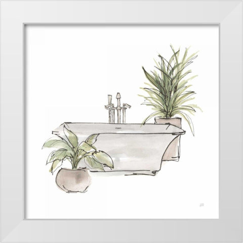 Neutral Tub II White Modern Wood Framed Art Print by Paschke, Chris