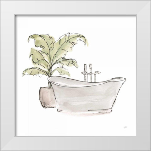 Neutral Tub III White Modern Wood Framed Art Print by Paschke, Chris