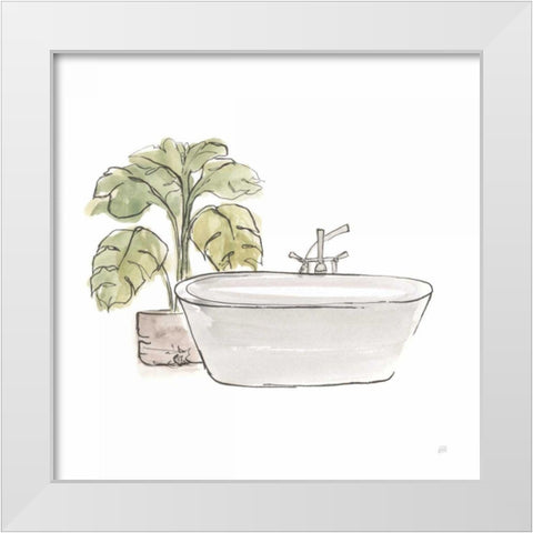 Neutral Tub IV White Modern Wood Framed Art Print by Paschke, Chris