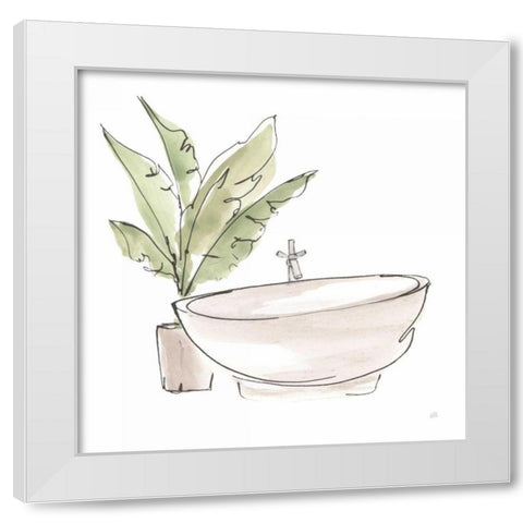 Neutral Tub V White Modern Wood Framed Art Print by Paschke, Chris