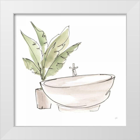 Neutral Tub V White Modern Wood Framed Art Print by Paschke, Chris