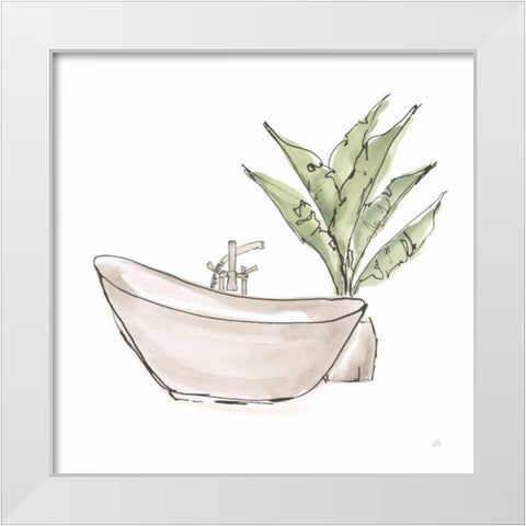 Neutral Tub VI White Modern Wood Framed Art Print by Paschke, Chris