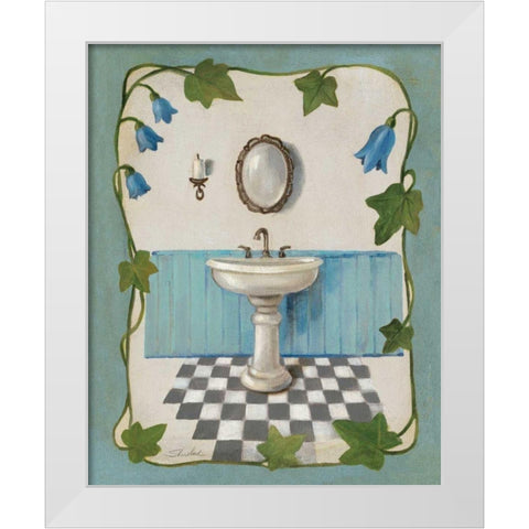 Bell Flower Bath II on Ivory White Modern Wood Framed Art Print by Vassileva, Silvia