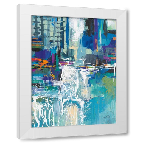 Motion White Modern Wood Framed Art Print by Vertentes, Jeanette