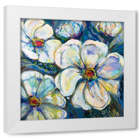 Summer Rain White Modern Wood Framed Art Print by Vertentes, Jeanette