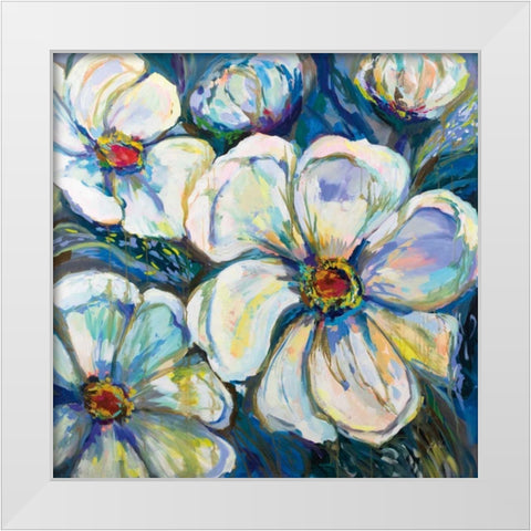 Summer Rain White Modern Wood Framed Art Print by Vertentes, Jeanette