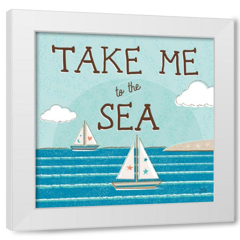 Sea and Me I White Modern Wood Framed Art Print by Averinos, Melissa