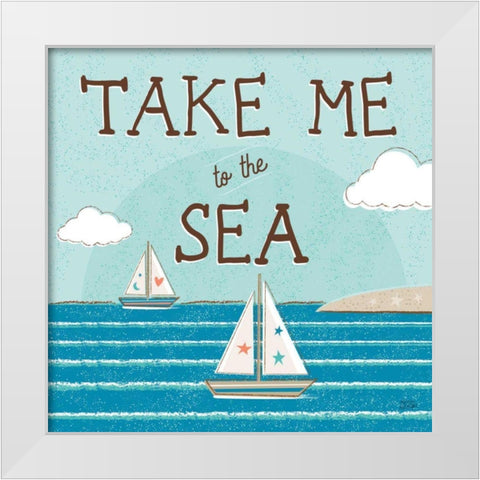Sea and Me I White Modern Wood Framed Art Print by Averinos, Melissa