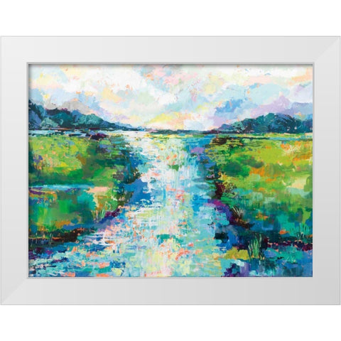 Staccato White Modern Wood Framed Art Print by Vertentes, Jeanette