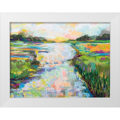 Dancing Light White Modern Wood Framed Art Print by Vertentes, Jeanette