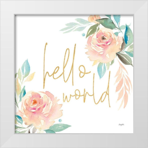 Watercolor Blossom IV White Modern Wood Framed Art Print by Rice, Kristy